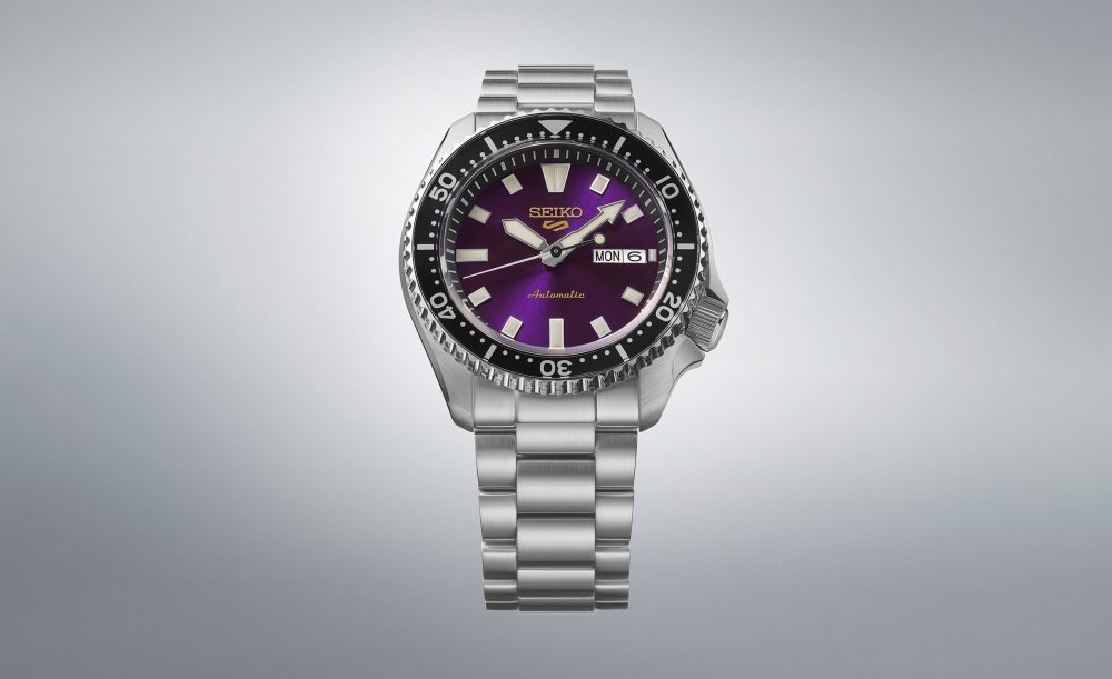 セイコー 5スポーツ「SKX 限定モデル HDB003J」￥63,800／自動巻（手巻つき）／42.5㎜径／日常生活用強化防水（10気圧）／世界限定9,999本（うち国内999本）