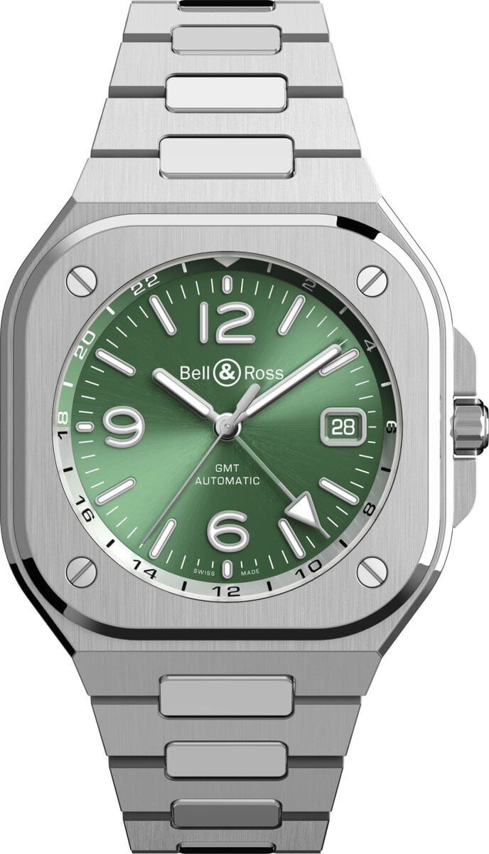 ベル&ロス「BR-05 GMT GREEN STEEL(SSストラップ)」¥836,000/自動巻/幅41㎜/100m防水