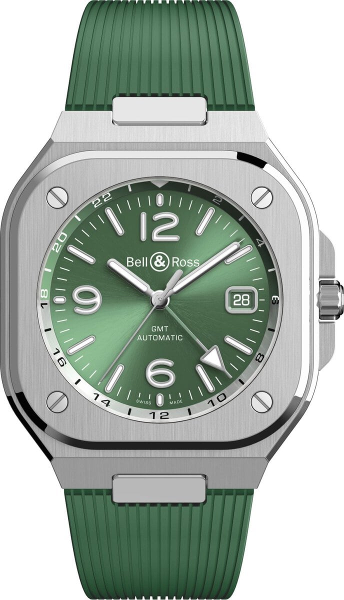 ベル&ロス「BR-05 GMT GREEN STEEL(ラバーストラップ)」¥770,000/自動巻/幅41㎜/100m防水