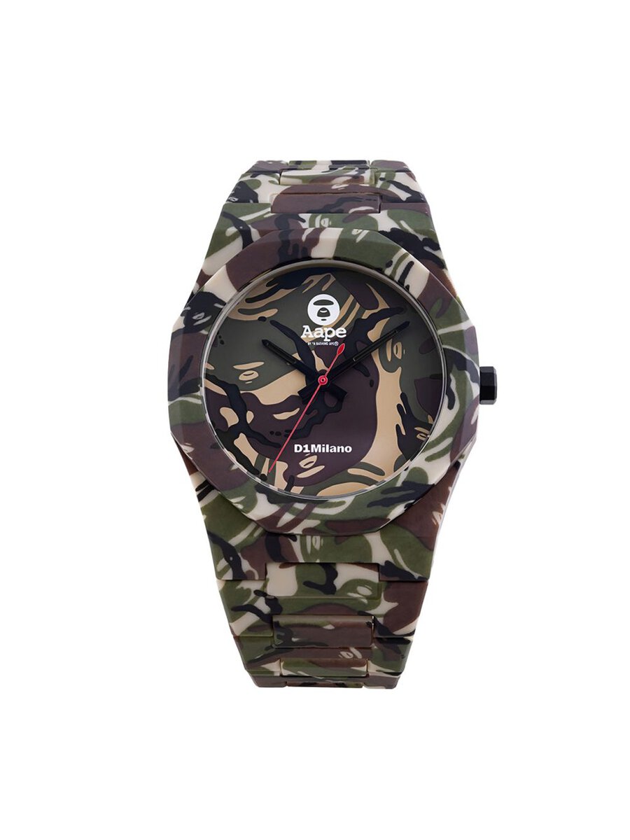 D1 Milano × AAPE BY A BATHING APE®「PCBJAAPE」￥41,800／クォーツ／41.5㎜径／5気圧防水