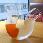 ビール側だけを飲んでしまうとこのように水側にグラスがく