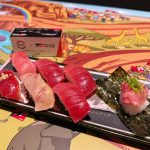 大とろ、中とろ(3貫)、漬け赤身、中とろ焦がし醤油、ねぎとろ包みという、本鮪の旨味を極限まで堪能できる贅沢すぎる一皿!