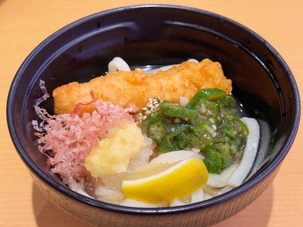 混ぜて冷やす とり天おろしうどん