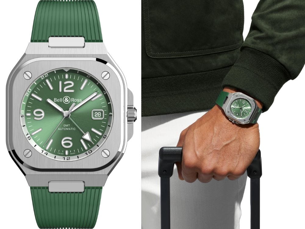 ベル&ロス「BR-05 GMT GREEN STEEL(ラバーストラップ)」¥770,000/自動巻/幅41㎜/100m防水