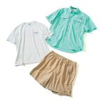 コロンビア バハマⅡ ショート スリーブシャツ　￥9,350 サンライズストレイト オムニフリーズゼロ グラフィックSS Tシャツ　￥5,500 バックキャストIVウォーターショーツ　￥6,050