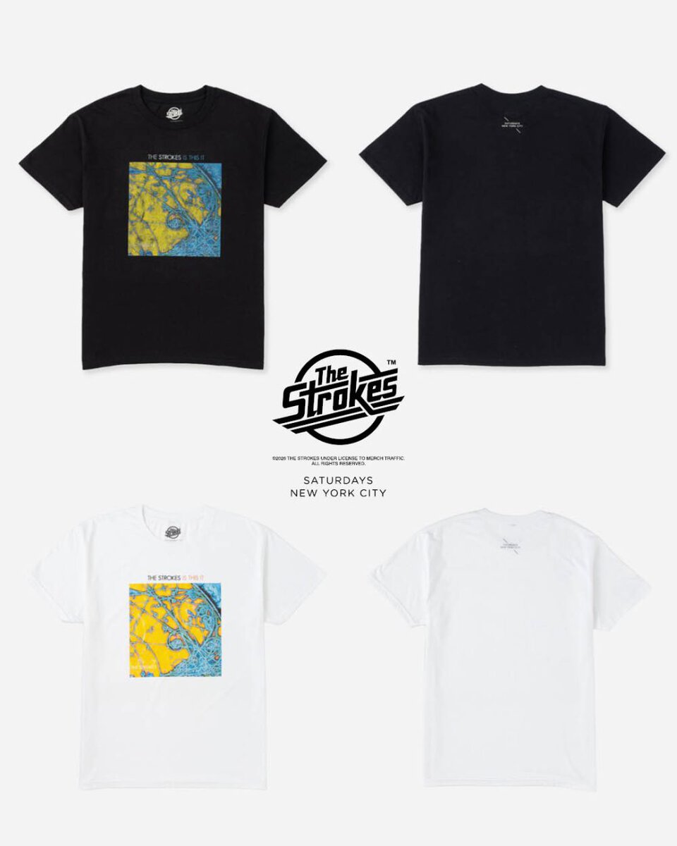 The Strokes for Saturdays NYC「Is This It Tシャツ」各￥9,900／2色展開
