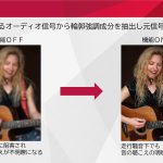再生するオーディオ信号から輪郭強調成分を抽出し元信号に加算する明瞭度向上技術