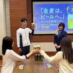 試飲できるのは麦、金麦＜糖質75％オフ＞、金麦＜豊潤＞の3種類