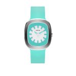 アイクポッド「ミニポッド Robinʻs egg blue」¥176,000/クォーツ/33㎜径/5気圧防⽔/限定50本