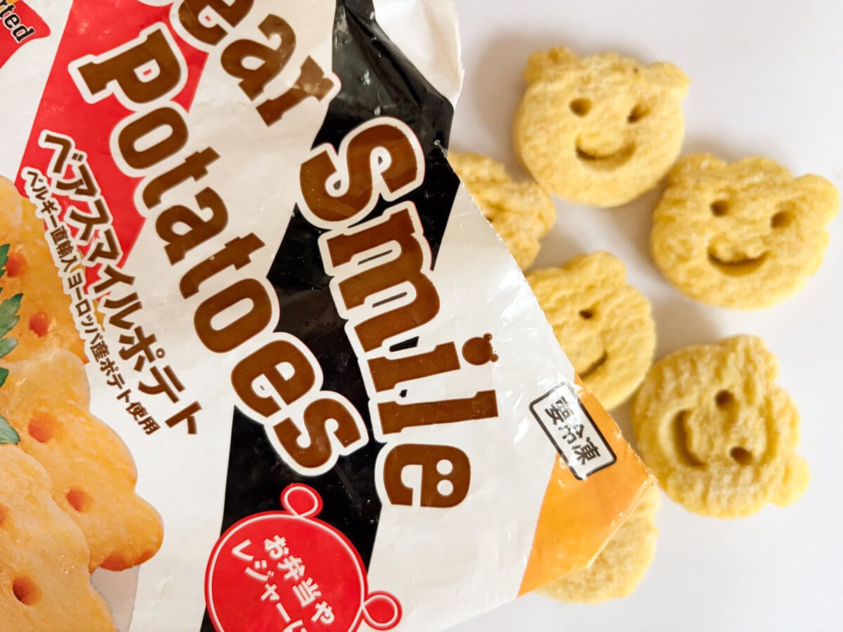 マックフライポテトMサイズ約135gで330円に対し、「ベアスマイルポテト」は135g 換算で86.98円