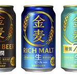 10月6日に「金麦」と「金麦〈糖質75％オフ〉」が、10月13日に「金麦〈豊潤〉」が発売となる