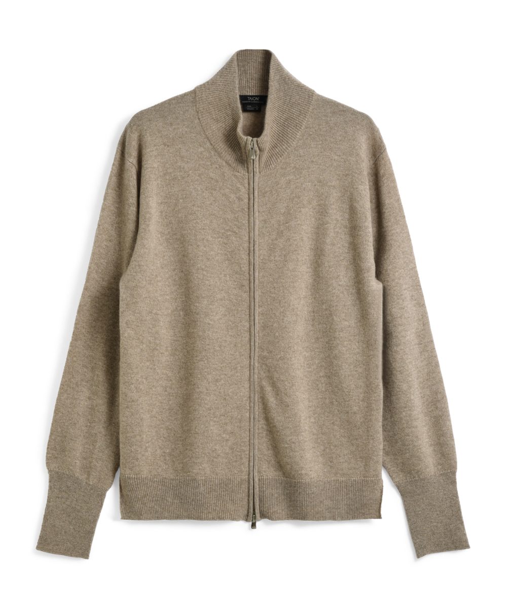 タイオン「ハイネックフルジップ カシミヤセーター」¥16,940