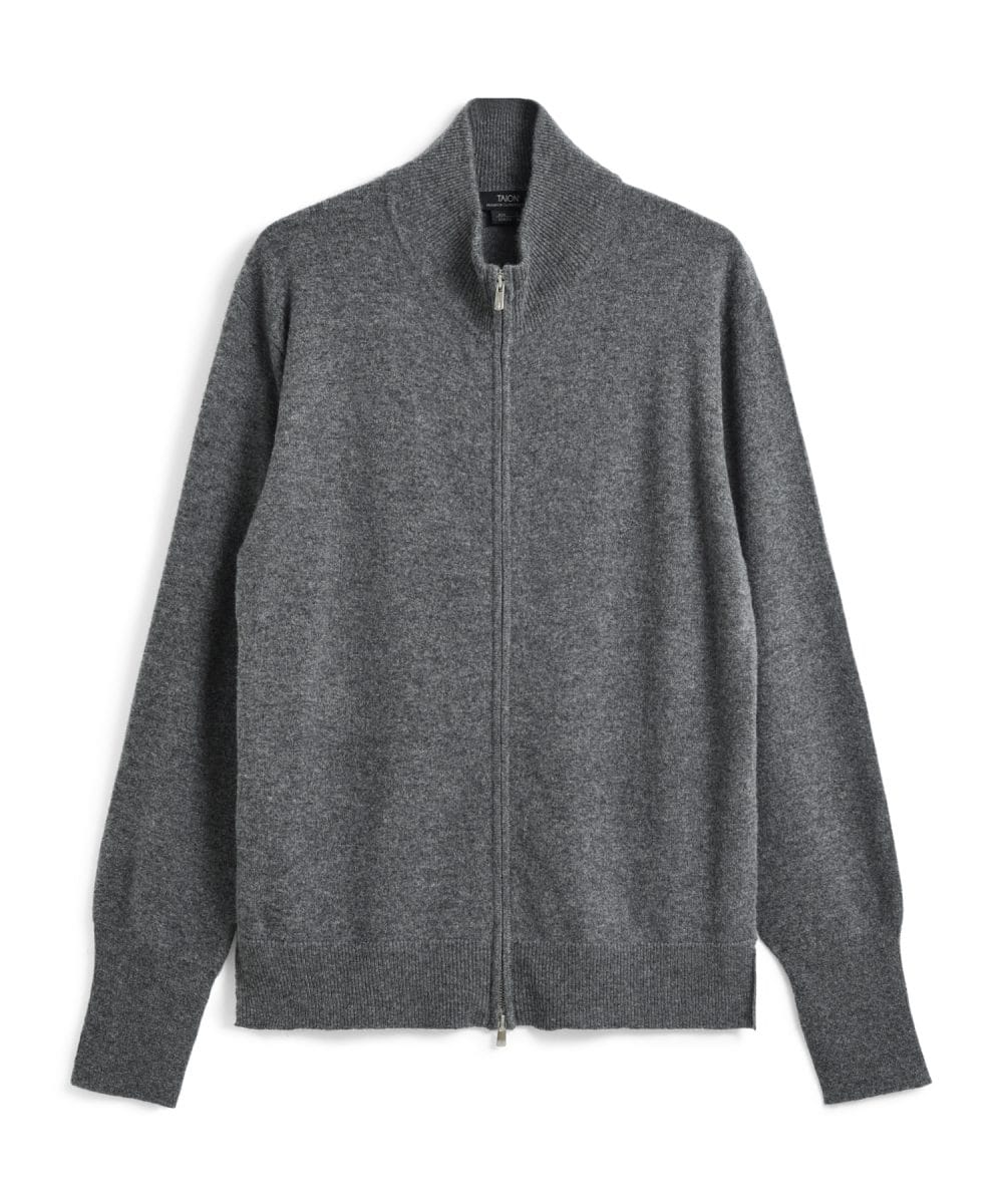 タイオン「ハイネックフルジップ カシミヤセーター」¥16,940