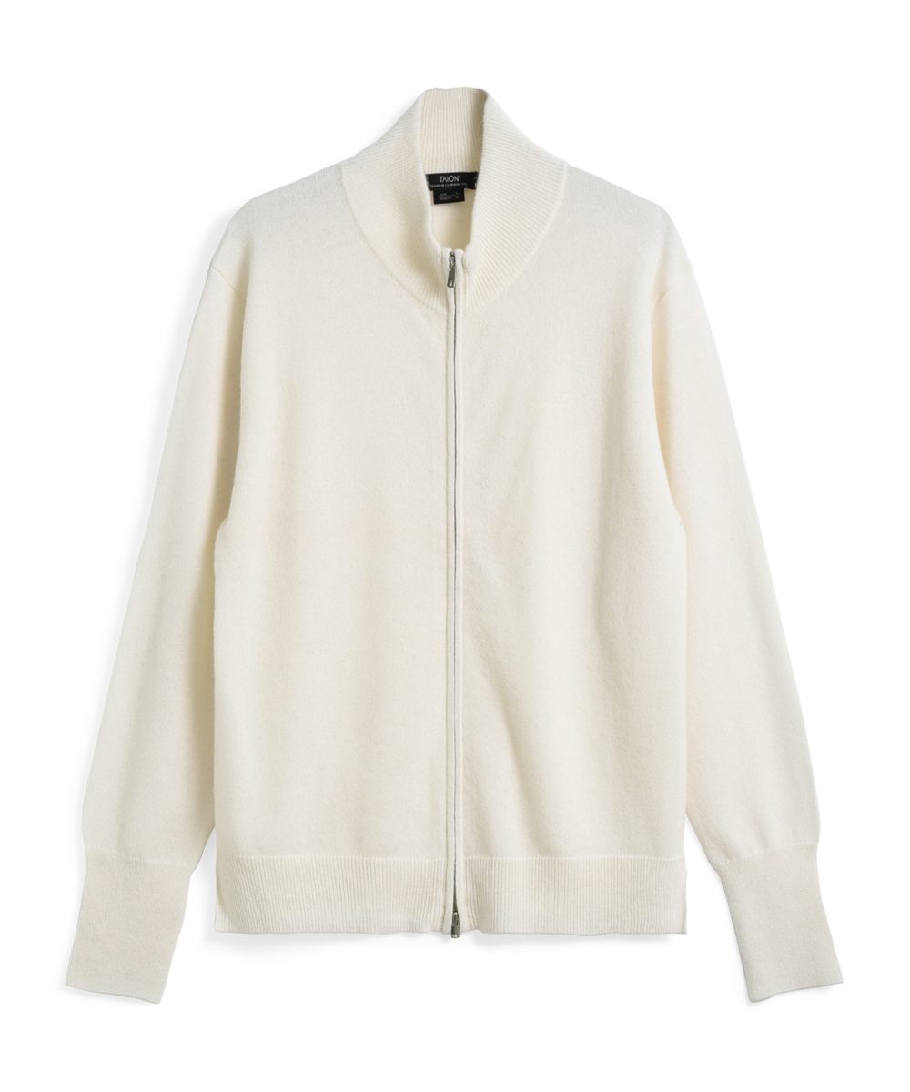 タイオン「ハイネックフルジップ カシミヤセーター」¥16,940