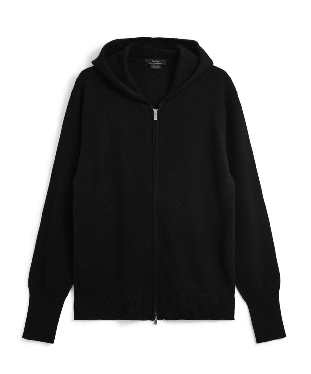 タイオン「フルジップ カシミヤパーカー」¥16,940