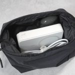 無印良品のモバイルバッテリーやイヤホンを収納するのにピッタリ
