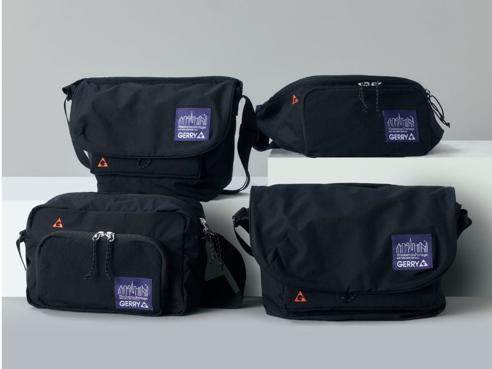 マンハッタンポーテージ×ジェリー/すべて2色展開
「NYLON MESSENGER BAG(XXS)」¥17,380/W29×H18×D13㎝
「BROOKLYN BRIDGE WAIST BAG」¥11,000/W46×H12×D6㎝
「THE SPRINTER (LG) W/DIV」¥12,100/W25×H16.5×D10㎝
「NYLON MESSENGER BAG JR(SM)」¥19,250/W34×H21×D14㎝