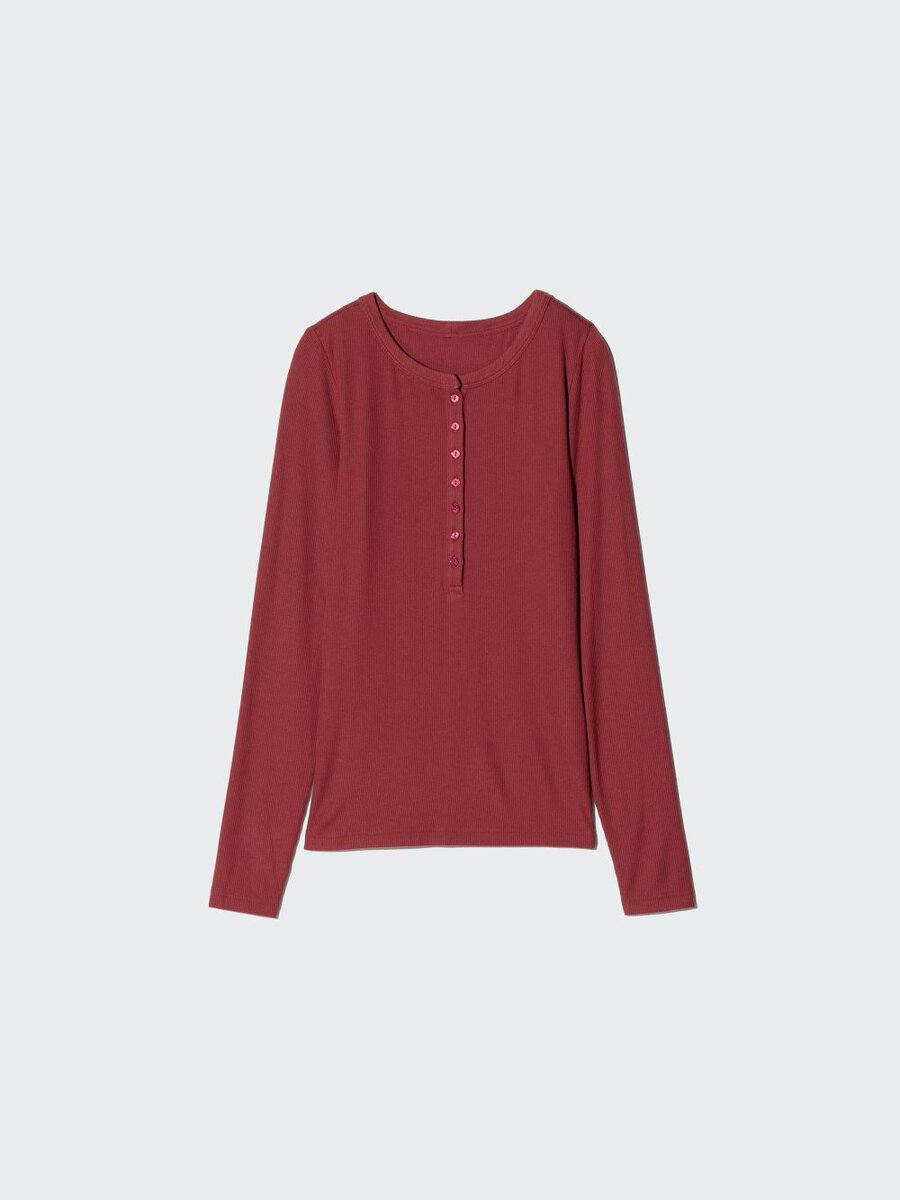 極暖ヒートテックカシミヤブレンドリブヘンリーネックT（プリンセス タム・タム）：￥3,990
