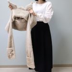 Sanrio characters ボアフリースフードマフラー クロミグレージュ