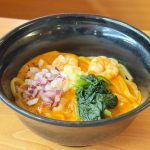 濃厚なパスタのような新作まぜそば「かにとえびのクリームまぜそば」