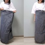 身体に巻き付けて着用すれば、スカートのように下半身を覆うことができる