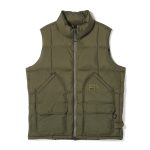 GRIP SWANY × TAION「ダウンベスト」ブラックカモ¥29,000、ブラック・ダークオリーブ¥26,000