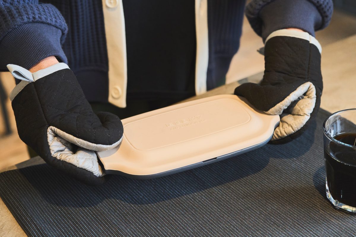 蓋をしてレンジへ