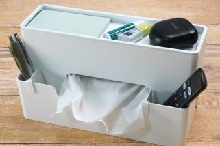 【999円で机が劇的スッキリ】ニトリの「多機能ティッシュケース」が優秀すぎる! 散らかる小物を“全回収”した正直レビュー