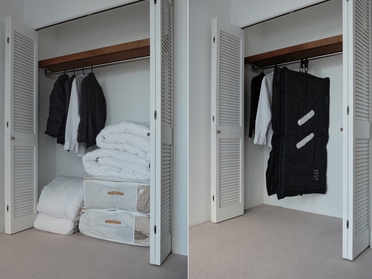 セミダブルの羽毛布団が2枚も入る大容量なのに、空気が入りにくく破れにくい頑丈な設