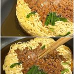 弱火で約30秒 スープが溶け出すのを待ったら、強火で約6分40秒。麺をゆすってほぐしながら、全体がぐつぐつ煮立つのを待つだけで完成