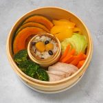 無印良品の「竹材 蒸篭(せいろ)/本体 深型 大」と特小を合わせ使い