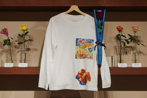 AFRIKA ROSE × Taisuke Kinugasa × MODELʼSLINK アフリカの薔薇一輪と一輪挿しの花器、Tシャツセット (伊勢丹 限定)