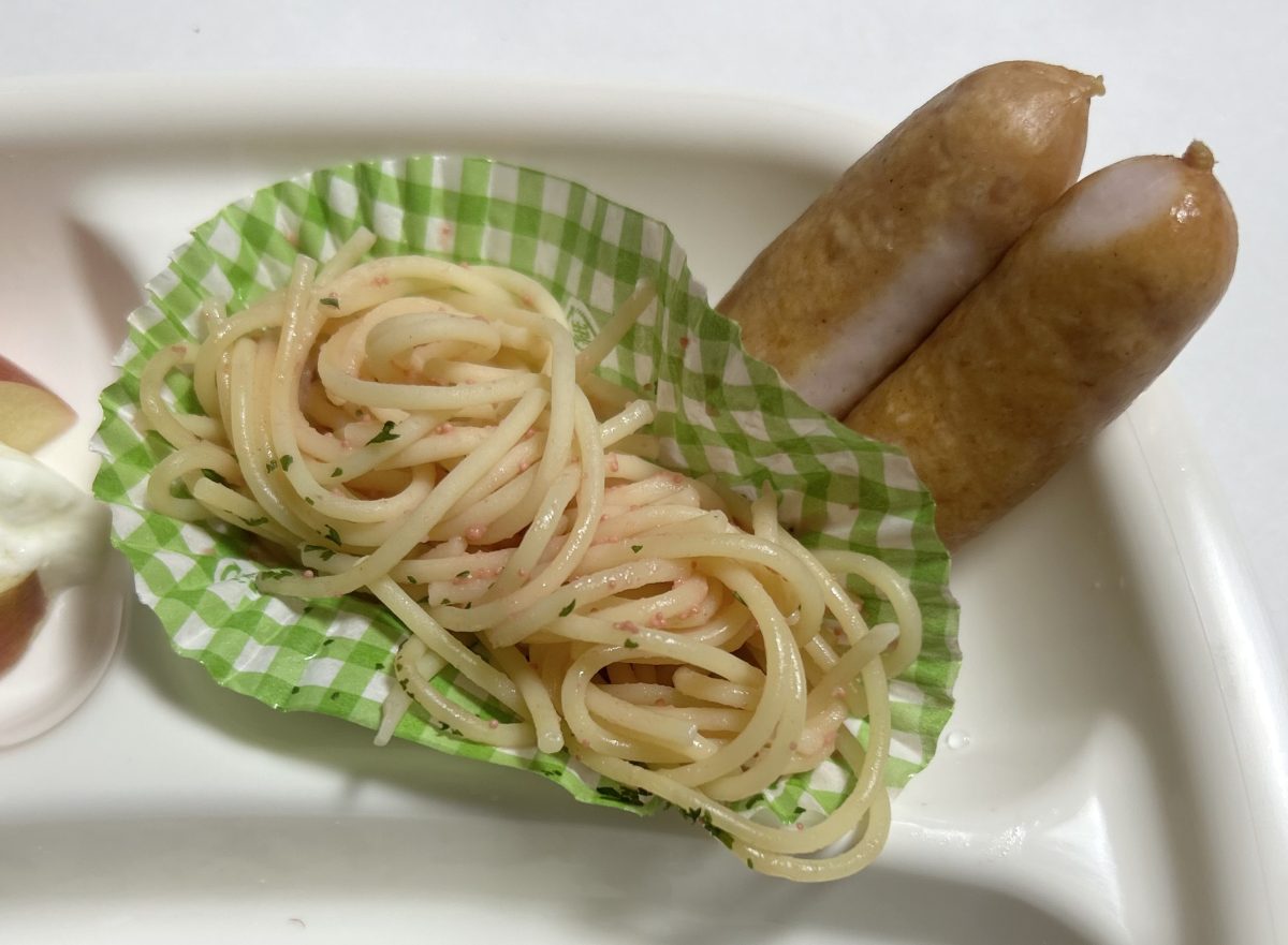 使い勝手の良さ②600Wの電子レンジで約1分たらこパスタが朝食で楽しめた！