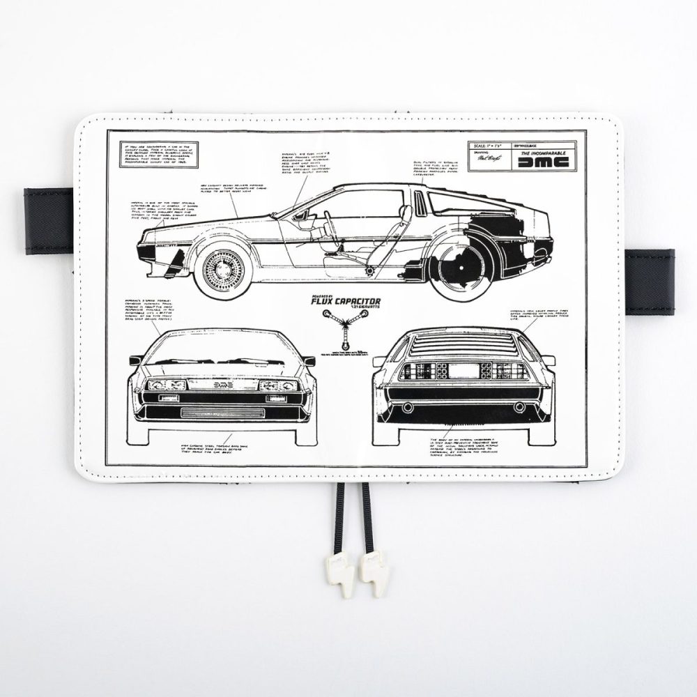 「オリジナルサイズ（A6）手帳カバー Back to the Future タイムマシン（設計図）」￥4,400