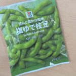 「甘みと豊かな風味 塩茹で枝豆」（７プレミアム）￥128（税抜）158kcal