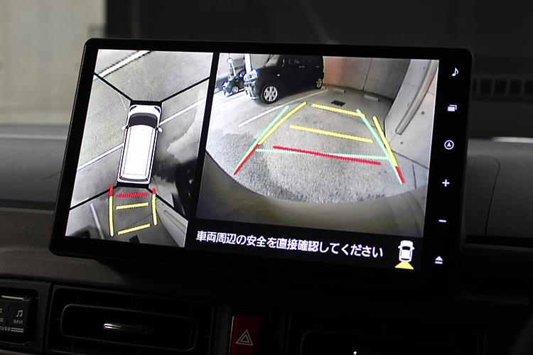 新型「ダイハツ ムーヴ キャンバス」車両周辺を確認できるカメラ映像