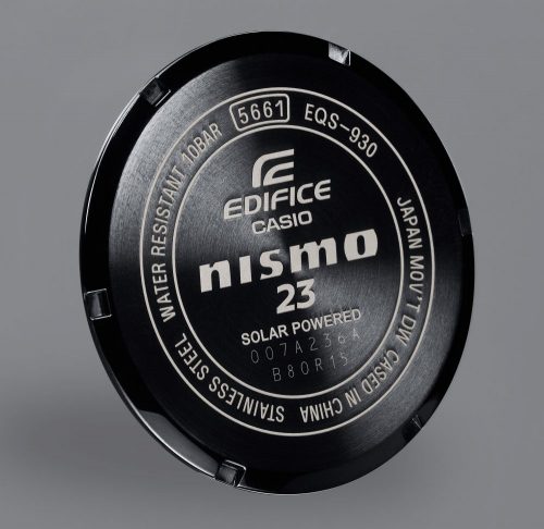 「日産/NISMO」のチームカラーを配したエディフィスの限定モデルはエースナンバーを刻印！
