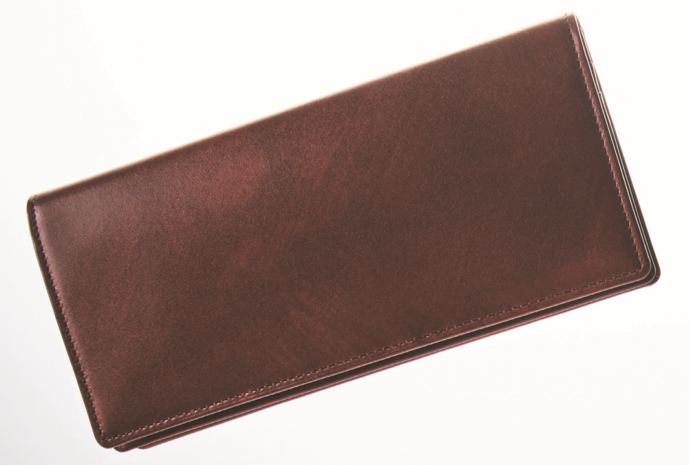 キプリス／シラサギレザー ファスナー付通しマチ長財布　ムラのある独特な色みの革がとても美しい