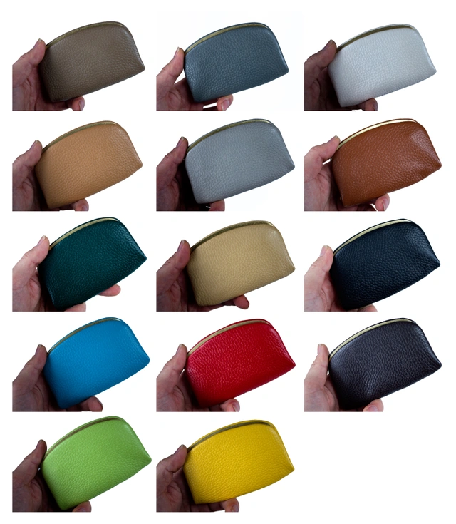 「がま口革財布」のカラーバリエーションは発色のよい14色