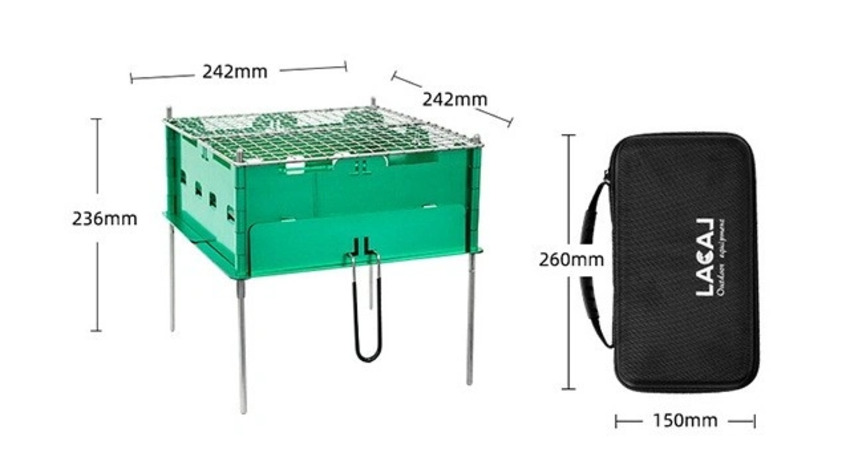 「超コンパクトBBQコンロ LAS」は重さわずか1.13kgのコンパクト設計