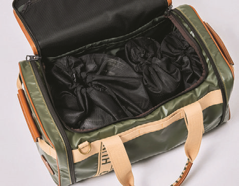 ハンティング・ワールド×スタンレー／バッグ&タンブラー、クッカーセット　スタンレーのアイテムを収納できるメッシュ袋は当コラボで開発されたもの
