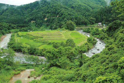 妙高高原駅と関山駅の中間にある白田切川鉄橋は見通しがよく、車窓からの眺めは壮大