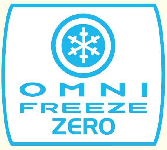 オムニフリーズゼロはコロンビアが誇る最先端の冷却テクノロジー。生地全体に冷却材である青いサークルがあしらわれ、汗が触れることで生地の温度を瞬時に下げることができる。汗をかくほど涼しく、ドライで快適な着心地に