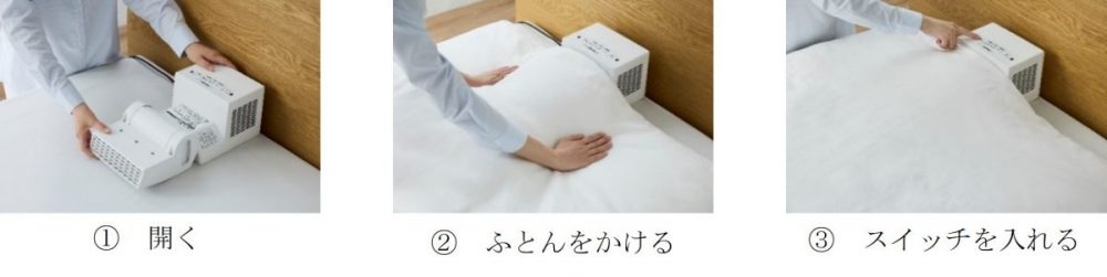 パッと開くだけでセットでき、すぐに操作できる