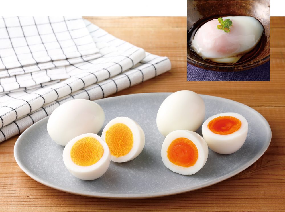 スチーム機能で簡単に卵を調理できる「ゆで卵」「半熟卵」「温泉卵」メニューを追加